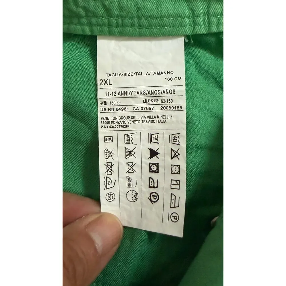 Benetton Kids Green Cargo Shorts Size 2XL 11-12